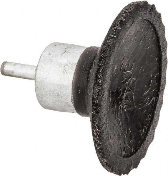 Anderson - 2-3/4" Brush Diam, Crimped, Encapsulated, Flared End Brush - 1/4" Diam Shank, 16,000 Max RPM - Exact Tooling