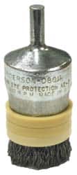 Anderson - 1" Brush Diam, Crimped, Flared End Brush - 1/4" Diam Shank, 10,000 Max RPM - Exact Tooling