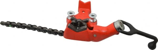Ridgid - 1/8 to 2-1/2" Pipe Capacity, Manual Chain Vise - Bolt Down, Cast Iron, Model Number BC210 - Exact Tooling