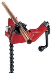 Ridgid - 1/4 to 6" Pipe Capacity, Manual Chain Vise - Bolt Down, Cast Iron, Model Number BC610 - Exact Tooling