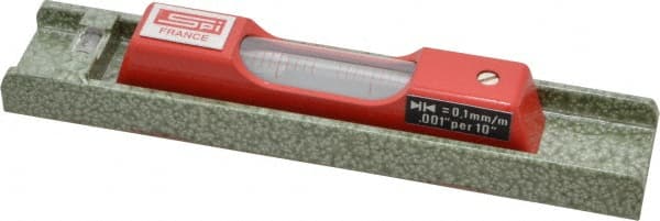 SPI - 6" Long, 0.001" Graduation Sensitivity per 10", 2 Vials, Machinists' Level - 1-3/32" Wide - Exact Tooling