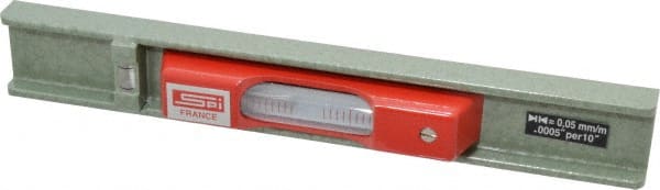 SPI - 8" Long, 0.0005" Graduation Sensitivity per 10", 2 Vials, Machinists' Level - 1-3/32" Wide - Exact Tooling