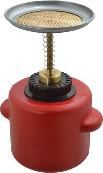 Eagle - 1 Quart Capacity, 9-3/4 Inch High x 5-1/4 Inch Diameter, Polyethylene Plunger Can - 5-1/4 Inch Dasher Diameter, Red, Approval Listing/Regulation FM - Exact Tooling