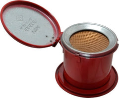 Eagle - 1/2 Pint Capacity, Coated Steel, Red Bench Can - 3-1/2 Inch High x 4-1/4 Inch Diameter, Includes Lid - Exact Tooling