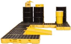 Eagle - 88 Gal Sump, 8,000 Lb Capacity, 6 Drum, Polyethylene Platform - 51-1/2" Long x 51-1/2, 77" Wide x 6-1/2" High - Exact Tooling