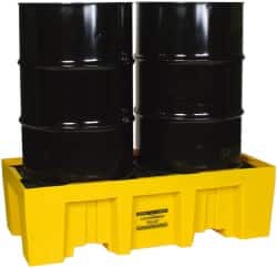 Eagle - 66 Gal Sump, 4,000 Lb Capacity, 2 Drum, Polyethylene Spill Deck or Pallet - 26-1/4" Long x 26-1/4, 51" Wide x 13-3/4" High - Exact Tooling