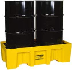 Eagle - 66 Gal Sump, 4,000 Lb Capacity, 2 Drum, Polyethylene Spill Deck or Pallet - 26-1/4" Long x 26-1/4, 51" Wide x 13-3/4" High - Exact Tooling