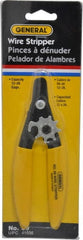 General - 26 to 12 AWG Capacity Precision Wire Stripper - 5-1/2" OAL, Plastic Coated Handle - Exact Tooling