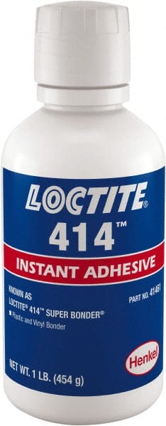 Loctite - 1 Lb Bottle Clear Instant Adhesive - Series 414, 24 hr Full Cure Time - Exact Tooling