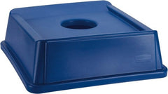 Rubbermaid - Square Lid for Use with 35 Gal Square Recycle Containers - Blue, Polyethylene, For 3569 - Exact Tooling