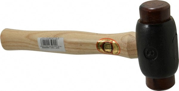 Value Collection - 3 Lb Head 1-3/4" Face Iron Soft Face Hammer - Wood Handle - Exact Tooling