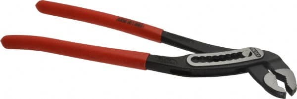Knipex - 12" OAL, 2-3/4" Max Capacity, 9 Position Water Pump Tongue & Groove Pliers - Self-Gripping V-Jaws, Alligator Jaw Head, Plastic Dipped Handles - Exact Tooling