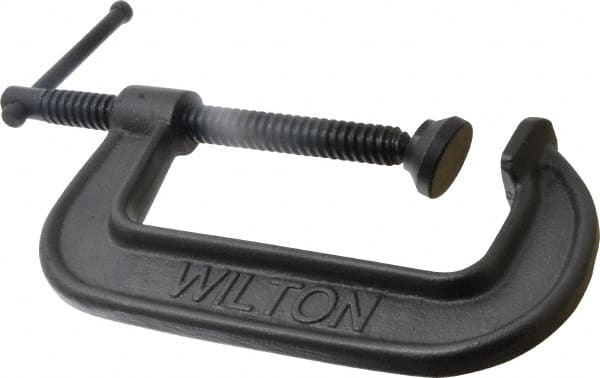 Wilton - Light-Duty 5" Max Opening, 2-1/2" Throat Depth, Ductile Iron Standard C-Clamp - 2,250 Lb Capacity, 0" Min Opening, Standard Throat Depth - Exact Tooling