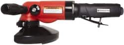 Universal Tool - 5" Wheel Diam, 11,000 RPM, Pneumatic Angle & Disc Grinder - 5/8-11 Spindle, 26 CFM, Side Exhaust - Exact Tooling