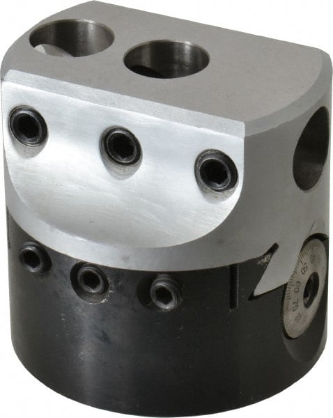 Interstate - 3" Body Diam, Manual Offset Boring Head - 1" to 9" Bore Diam, 3/4" Bar Hole Diam - Exact Tooling
