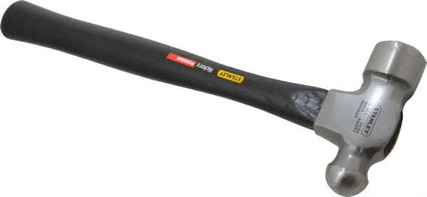 Stanley - 1-1/2 Lb Head High Carbon Steel Ball Pein Hammer - Hickory Handle, 15-1/8" OAL - Exact Tooling