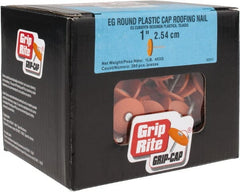 Value Collection - 2D, 12 Gauge, 1" OAL Roofing Nails - Ring Shank, 18-8 Steel, Zinc-Plated Finish - Exact Tooling