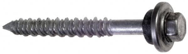 Made in USA - 1/4" Diam, 1-3/4" Length Under Head, Hex Drive, Concrete Screw & Masonry Fastener - Stainless Steel, Silver Climaseal Finish, Includes Drill Bit - Exact Tooling