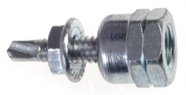 ITW Buildex - 3/8" Zinc-Plated Steel Vertical (End Drilled) Mount Threaded Rod Anchor - 5/8" Diam x 1" Long, 1,510 Lb Ultimate Pullout, For Use with Steel - Exact Tooling