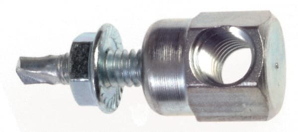 ITW Buildex - 3/8" Zinc-Plated Steel Horizontal (Cross Drilled) Mount Threaded Rod Anchor - 5/8" Diam x 1-1/4" Long, 2,480 Lb Ultimate Pullout, For Use with Steel - Exact Tooling
