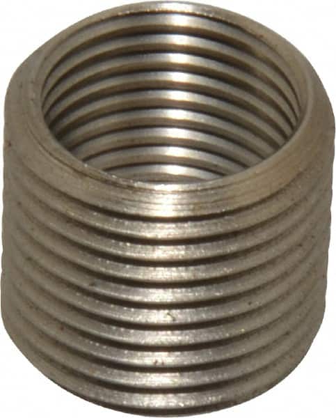 Made in USA - 5/8-18 Internal, 3/4-16 External, UNF, 11/16" Insert Length, Thread Locking Repair Inserts - Stainless Steel, Bright Finish, Grade 303 - Exact Tooling
