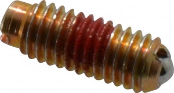 TE-CO - 10-32, 0.093" Ball Diam, 33/64" Body Length, 0.025" Max Ball Reach, Threaded Ball Plunger - Exact Tooling