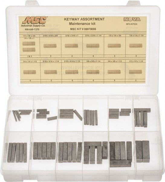 Value Collection - Key & Keyway Assortments Type: Keyway Maintenance Kit Number of Pieces: 58 - Exact Tooling