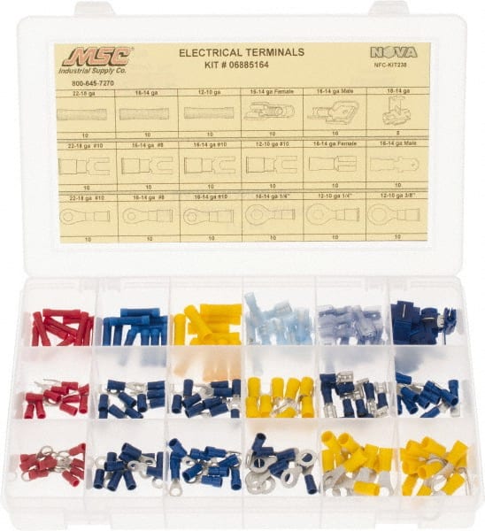 Value Collection - 175 Piece, Electrical Terminal Fastener Kit - Exact Tooling