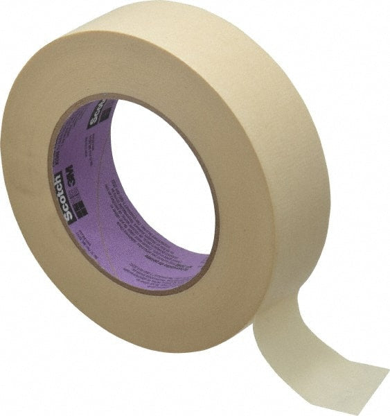 3M - 1-1/2" Wide x 60 Yd Long Tan Paper Masking Tape - Series 2040, 5.5 mil Thick, 23 In/Lb Tensile Strength - Exact Tooling