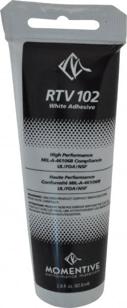 Momentive Performance Materials - 2.8 oz Tube White RTV Silicone Joint Sealant - 298.4°F Max Operating Temp, 20 min Tack Free Dry Time, Series RTV100 - Exact Tooling