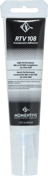 Momentive Performance Materials - 2.8 oz Tube Clear RTV Silicone Joint Sealant - 400°F Max Operating Temp, 20 min Tack Free Dry Time, 24 hr Full Cure Time, Series RTV100 - Exact Tooling