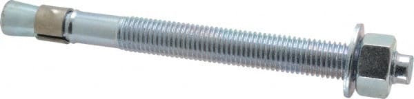 Red Head - 3/4 Inch Diameter, 3/4-10 Inch Thread, 8-1/2 Inch Overall Length, Grade 3, Wedge Expansion Concrete Anchor - Steel, Zinc Plated, 5-3/8 Inch Thread Length, Tie Wire Head, 3/4 Inch Drill - Exact Tooling