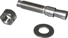 Red Head - 1/2" Diam, 1/2" Drill, 2-3/4" OAL, 2" Min Embedment Wedge Expansion Concrete Anchor - 304 Stainless Steel, Hex Nut Head, Hex Drive, 1-1/4" Thread Length - Exact Tooling