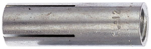 Red Head - 1" Diam, 1" Drill, 3" Min Embedment Drop-In Concrete Anchor - Grade 3 Steel, Zinc-Plated Finish, Slotted Drive, 1-1/4" Thread Length - Exact Tooling