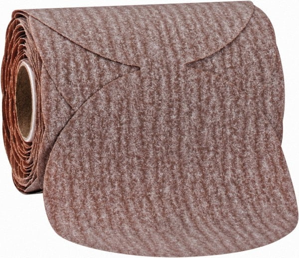 Norton - 3-1/2" Diam, 180 Grit Aluminum Oxide Adhesive PSA Disc - Fine Grade, Natural, B Weighted Backing, Flexible - Exact Tooling