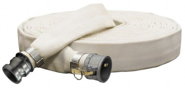 Alliance Hose & Rubber - -5 to 130°F, 2-1/2" Inside x 2-1/2" Outside Diam, Polyester Liquid Suction & Discharge Hose - White, 50' Long, 125 psi Working Pressure - Exact Tooling