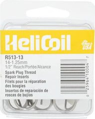 Heli-Coil - M14x1.25 Metric Fine, 1/2" OAL, Free Running Helical Insert - Tanged, Stainless Steel - Exact Tooling