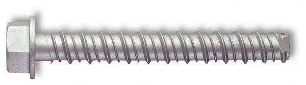 Red Head - 3/8" Diam, 2-1/2" Length Under Head, Hex Drive, Concrete Screw & Masonry Fastener - Steel, Zinc-Plated Finish - Exact Tooling