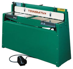 Tennsmith - 52-1/4 Inch Long Blade, Pneumatic Power Floor Shear - 61 Inch Wide x 36 Inch Deep x 42 Inch High, 0.0394 Inch Stainless Steel Capacity, 0.0630 Inch Mild Steel Capacity, 30 Inch Back Gauge Range - Exact Tooling