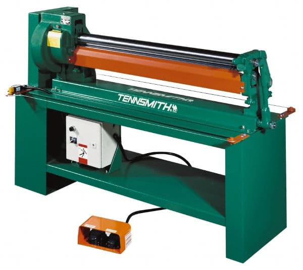 Tennsmith - 20 Gauge Max Stainless Steel Capacity, 49 Inch Max Forming Width, Floor Machine, Electric Slip Roll - 3/4 hp, 77 Inch Overall Width, x 50 Inch Overall Height, 3 Inch Slip Roll Diameter, 3/8, 1/2, 5/8 Inch Wire Groove Width, 230/460 Voltage - Exact Tooling