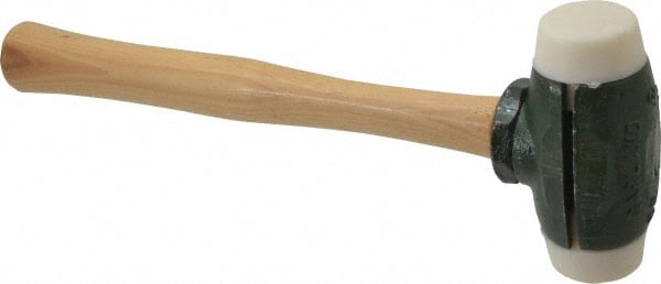 Garland - 2 Lb Head 1-1/2" Face Nylon Split Head Hammer - 12-1/2" OAL, Wood Handle - Exact Tooling