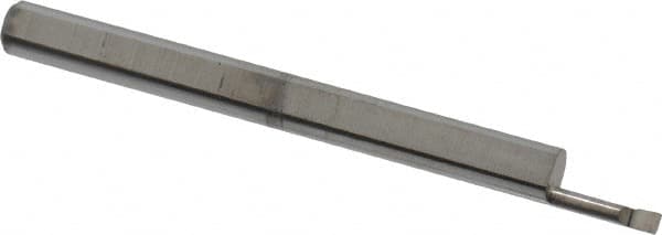 Accupro - 0.05" Min Bore Diam, 0.2" Max Bore Depth, 1/8 Shank Diam, Corner Radius Boring Bar - 0.003 to 0.005" Corner Radius, Right Hand Cut, Solid Carbide, Bright Finish - Exact Tooling
