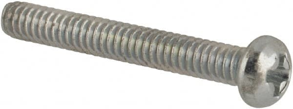 Value Collection - #3-48 UNC, 3/4" Length Under Head Phillips Drive Machine Screw - Round Head, Grade J82 Steel, Zinc-Plated Finish, Without Washer - Exact Tooling