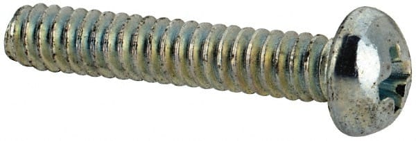 Value Collection - #4-40 UNC, 5/8" Length Under Head Phillips Drive Machine Screw - Round Head, Grade J82 Steel, Zinc-Plated Finish, Without Washer - Exact Tooling