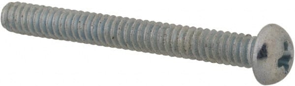 Value Collection - #4-40 UNC, 1" Length Under Head Phillips Drive Machine Screw - Round Head, Grade J82 Steel, Zinc-Plated Finish, Without Washer - Exact Tooling