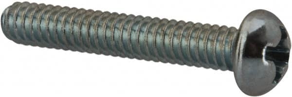 Value Collection - #5-40 UNC, 3/4" Length Under Head Phillips Drive Machine Screw - Round Head, Grade J82 Steel, Zinc-Plated Finish, Without Washer - Exact Tooling