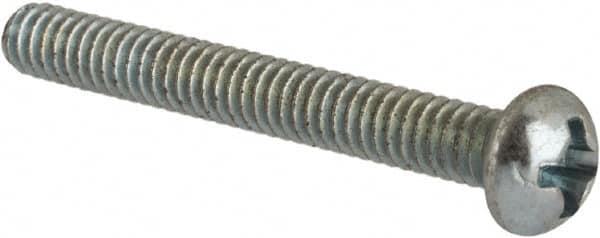 Value Collection - #5-40 UNC, 1" Length Under Head Phillips Drive Machine Screw - Round Head, Grade J82 Steel, Zinc-Plated Finish, Without Washer - Exact Tooling