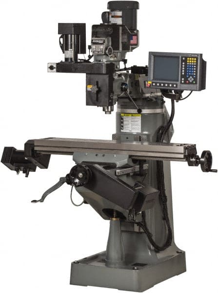 Bridgeport - 48" Long x 9" Wide, 3 Phase Acu-Rite Millpower CNC Milling Machine - Variable Speed Pulley Control, R8 Taper, 3 hp - Exact Tooling