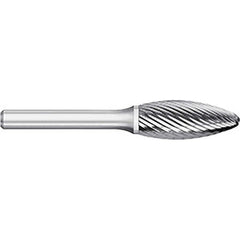 Titan USA - Burrs; Head Shape: Flame ; Industry Specification: SH-1 ; Tooth Style: Single Cut ; Cutting Diameter (Inch): 1/4 ; Cutting Diameter (Decimal Inch): 0.2500 ; Shank Diameter (Inch): 1/4 - Exact Tooling