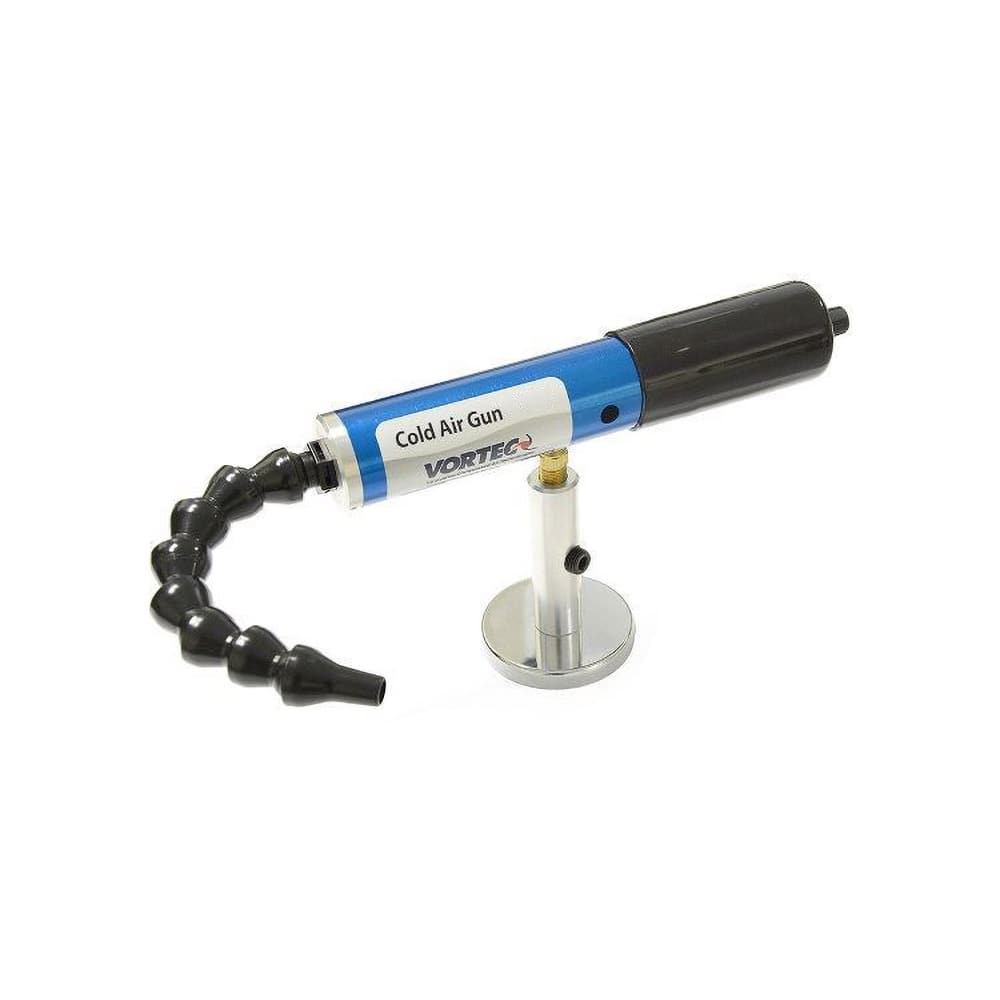 Vortec - Cold Air Coolant Systems; Type: Cold Air Gun System ; Air Capacity (BTU/Hr): 2500 ; Hose Length (Inch): 8 ; Hose Inside Diameter (Inch): 3/8 ; Number of Outlets: 1.000 ; Tank/Unit Length (Inch): 10-5/8 - Exact Tooling